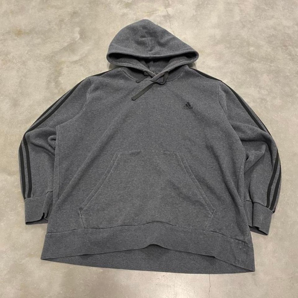 Vintage y2k 90s black and‎ grey spell out adidas striped hoodie